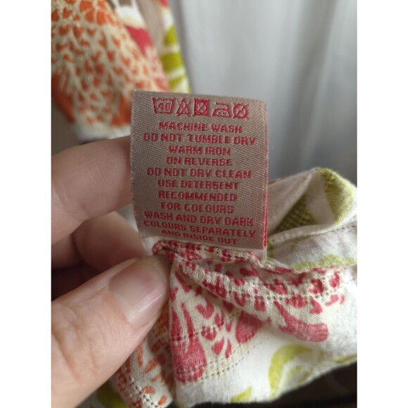 Boden Floral Cotton Dress – Coral Orange Flower Print Summer Boho Knee Length - Picture 9 of 10